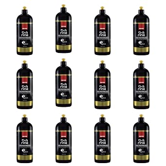 RUPES 9.DAFINE Pack of 12 1000 ml Yellow D-A Fine High Performance Polishing Compounds for Car Detailing & Removing Scratches | Micro-Abrasive Technology | Reduces Oxidation | Removes Fine Defects