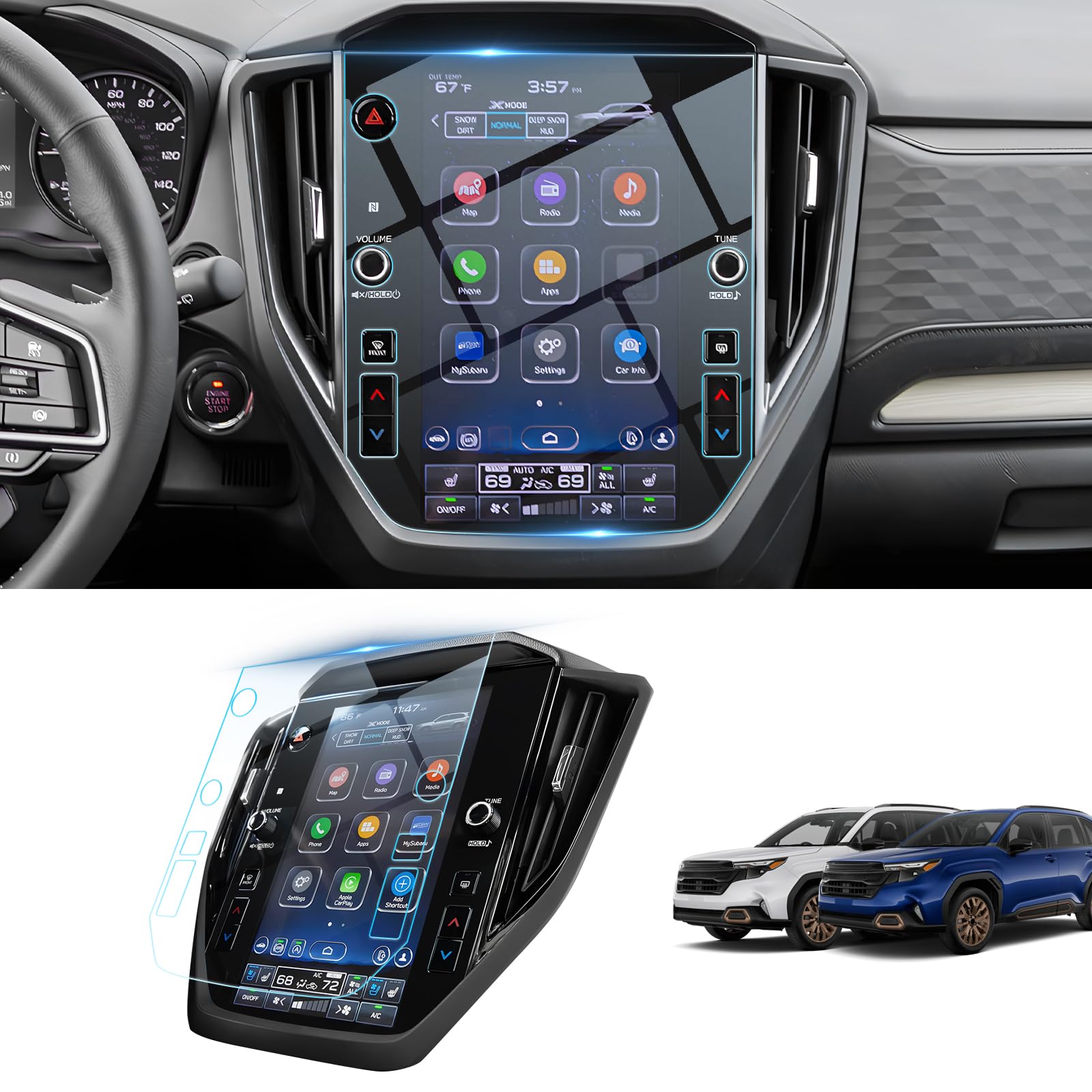 BIBIBO 2025 Subaru Forester Screen Protector - 11.6" Tempered Glass Anti-Glare & Scratch Resistant for Premium/Sport/Limited/Touring Models