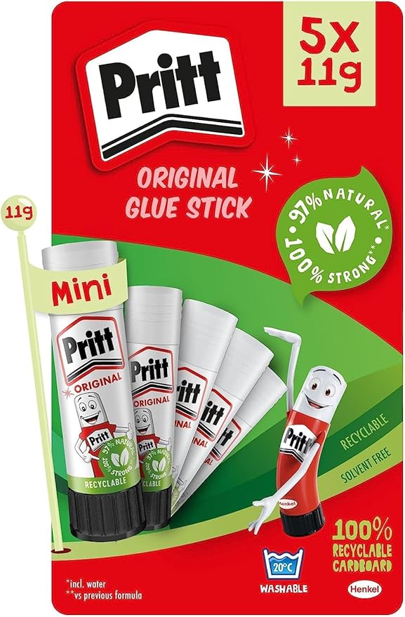 Pritt Glue Stick, Safe & ChildFriendly Craft Glue for Arts & Crafts