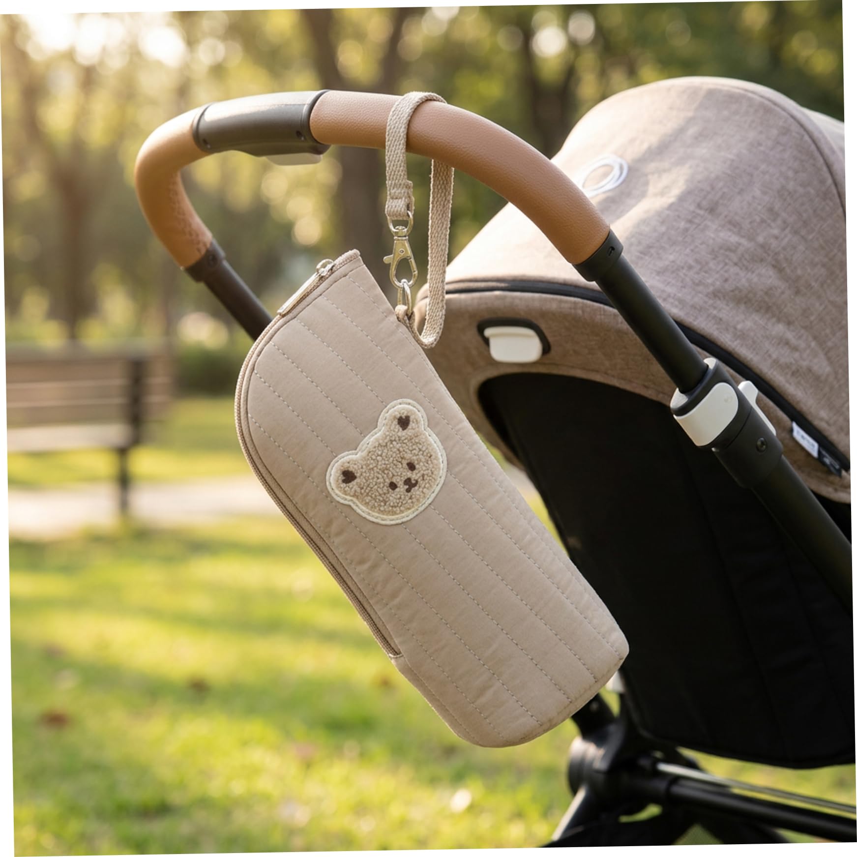 Sac isotherme pour biberon, chauffe-biberon portable avec adorable ours, fourre-tout thermique pour poussette et sac à langer, garde les boissons au chaud ou au frais lors de vos déplacements
