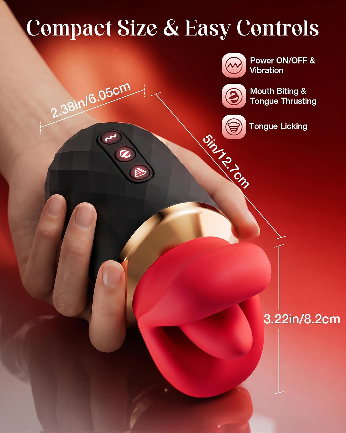 Toendi Tongue Vibrator Women Adult Sex Toys with Ergo Diamond-Cut Grip