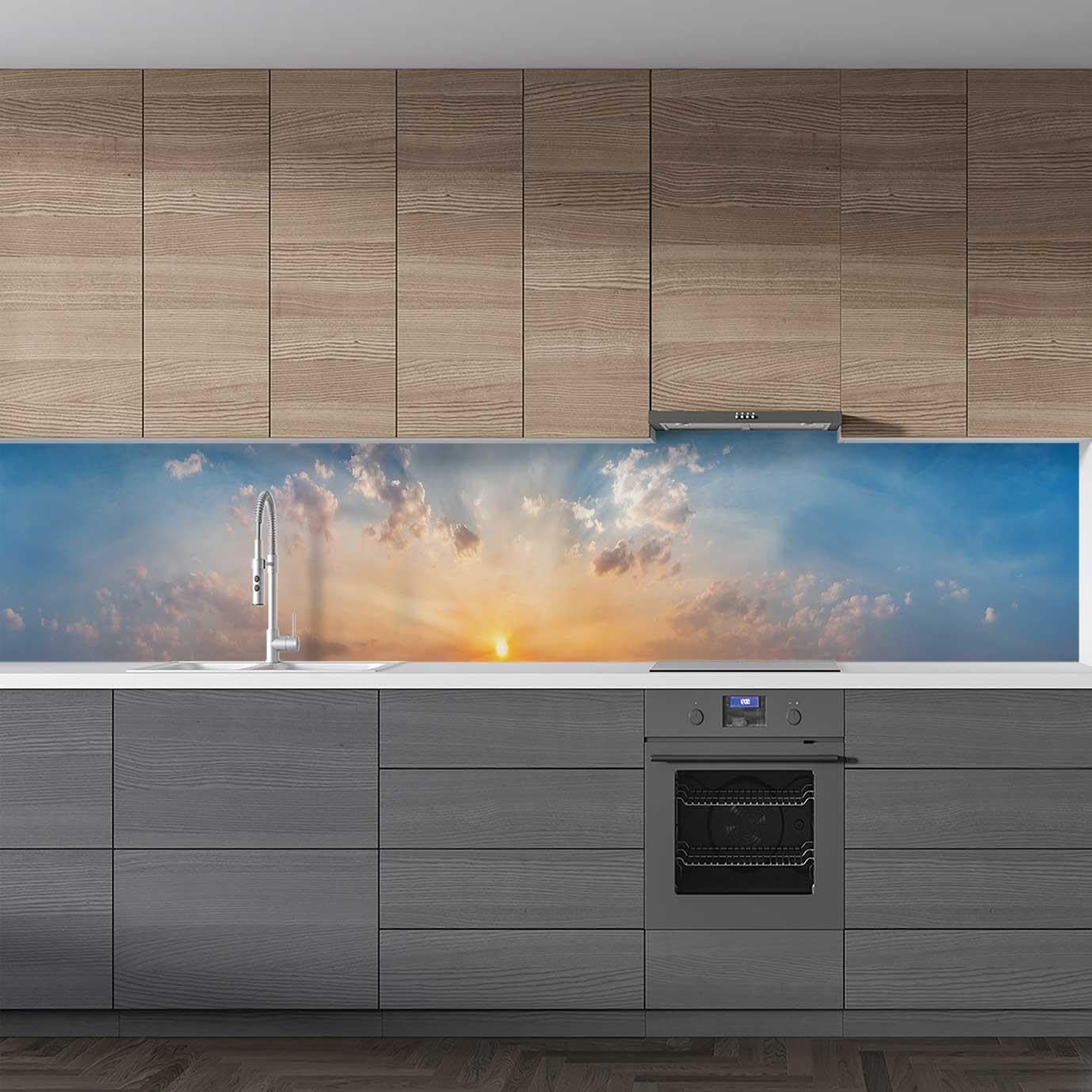 Mutfak Tezgah Arası Folyo Fayans Kaplama Folyosu Gün Doğumu 60x400 CM