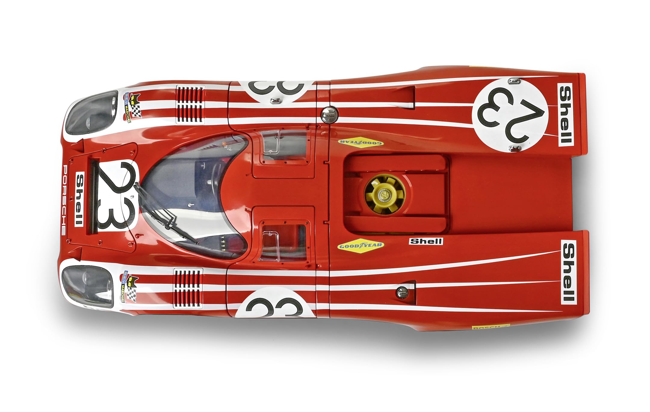 IXO Colecciones 1:8 Porsche 917KH #23 Salzburg - Construcción De Maquetas A Escala, Kit De Maquetas con Función Luz Y Sonido, Piezas Móviles, Carrocería Prepintada Roja