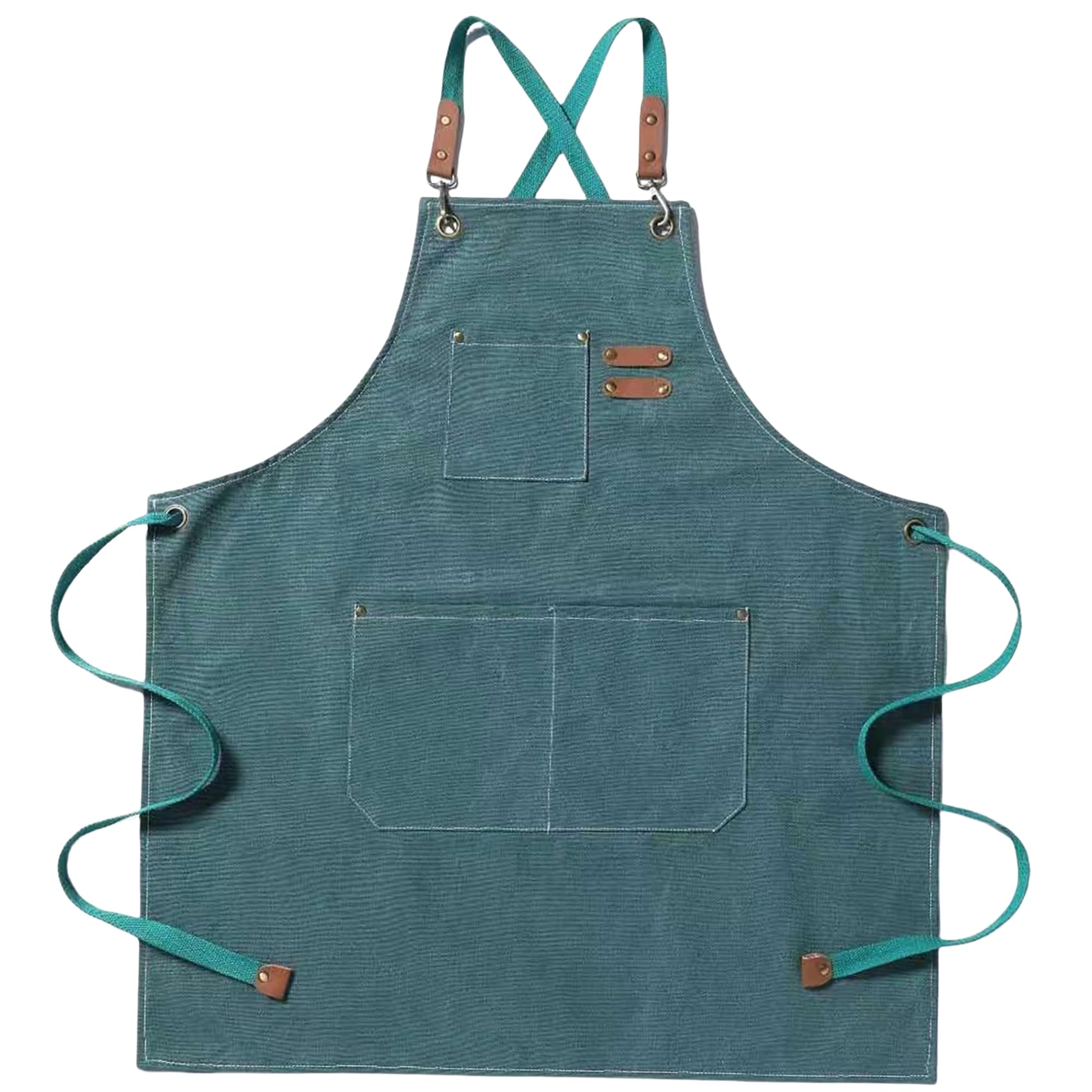 Yakunitatsu Canvas Work Apron, Emerald
