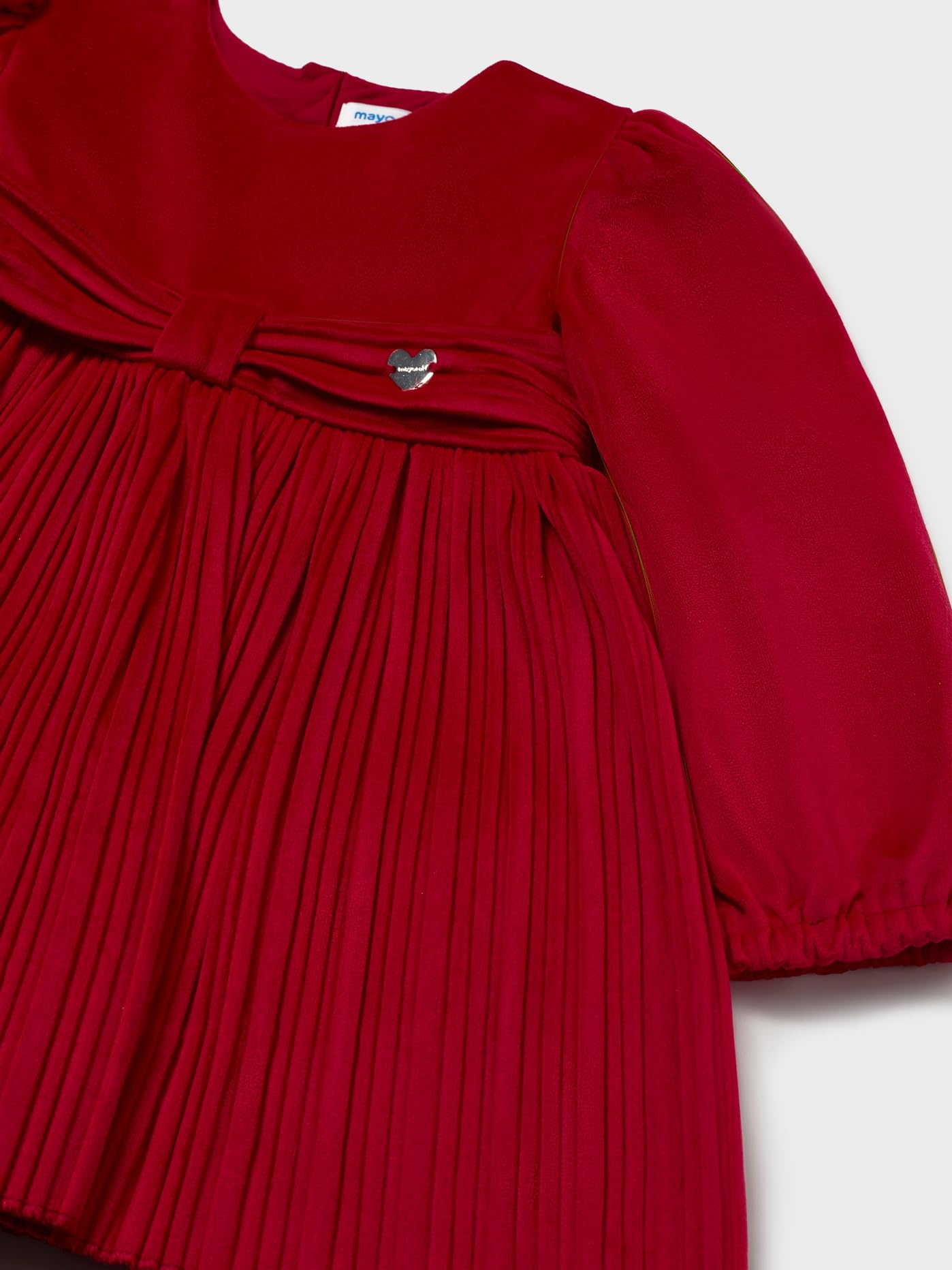 Mayoral Vestido Terciopelo Plisado para bebé niña Rojo