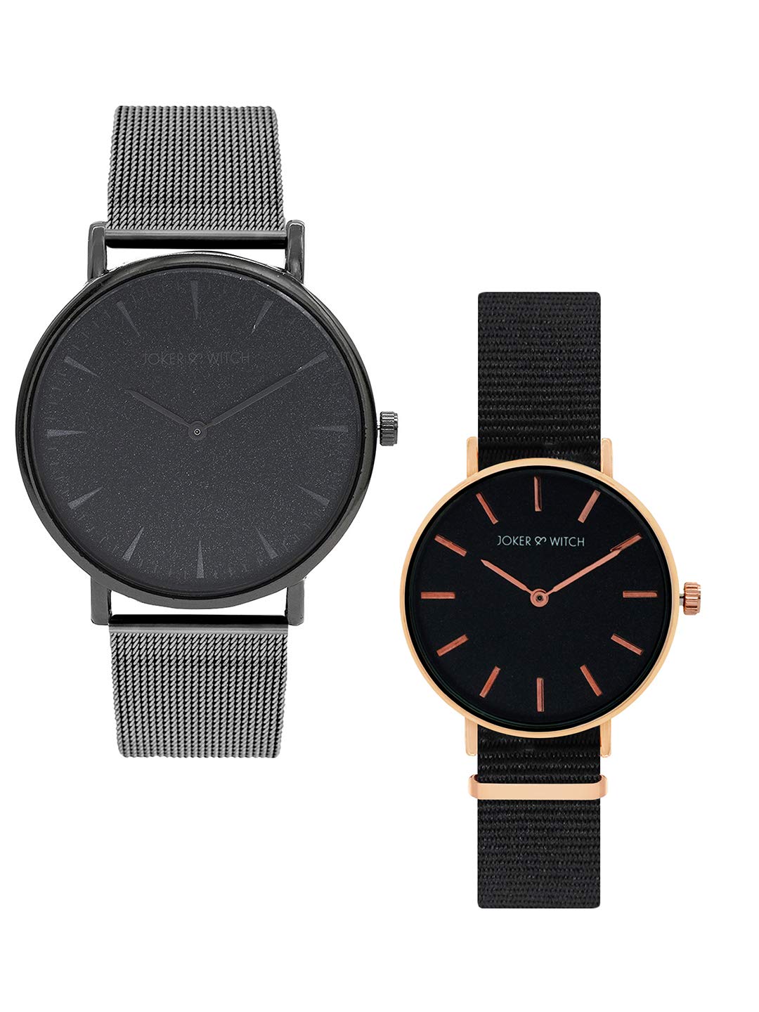 Joker & Witch Nylon Jamie & Dylan Couple Analogue Watches, Black Dial, Black Band (B08T5NNX2C) Amazon Price History, Amazon Price Tracker