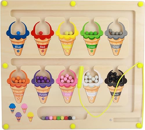 Montessori - Rompecabezas de madera a juego para niños pequeños, juguete educativo de habilidades motoras finas