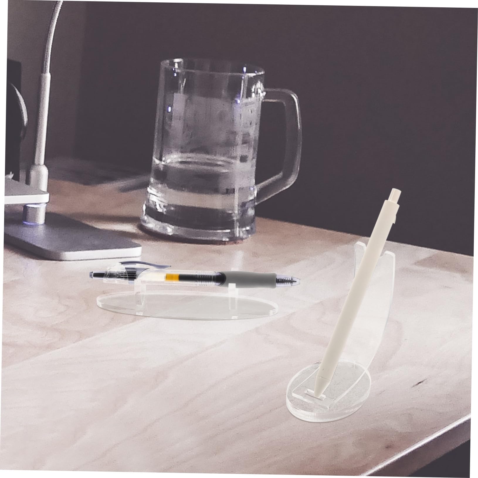 Angoily 10 Pièces Support de Rangement Acrylique Transparent pour Stylos et Pinceaux de Maquillage Lot de et Pratique Organise Bureau et Table Styles Aléatoires