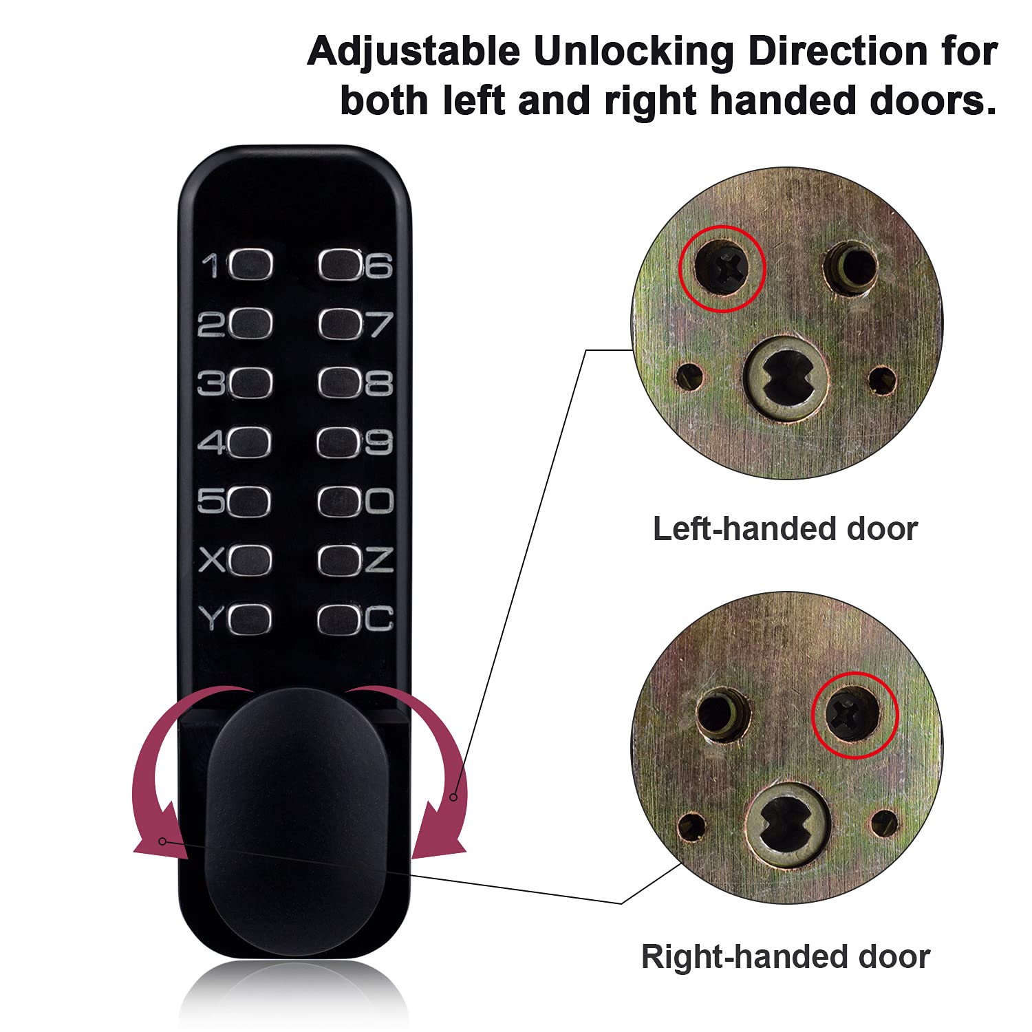 Stainless Steel 100 Mechanical Keyless Entry Door Lock with Keypads