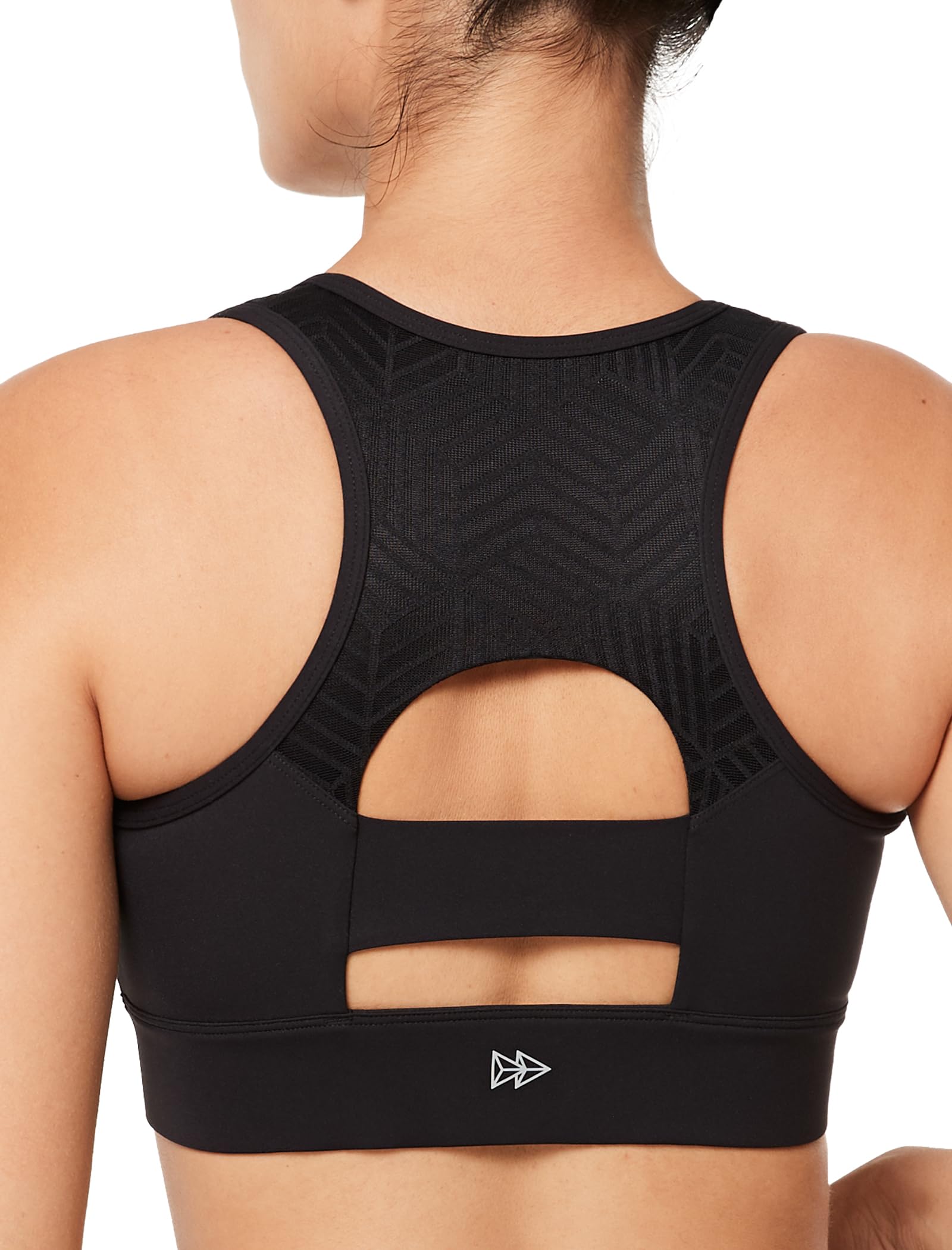 Yvette Brassière Sport Rembourrée Femme Dos Nageur Zip Avant Soutien Gorge de Sport Maintien Fort Grande Taille