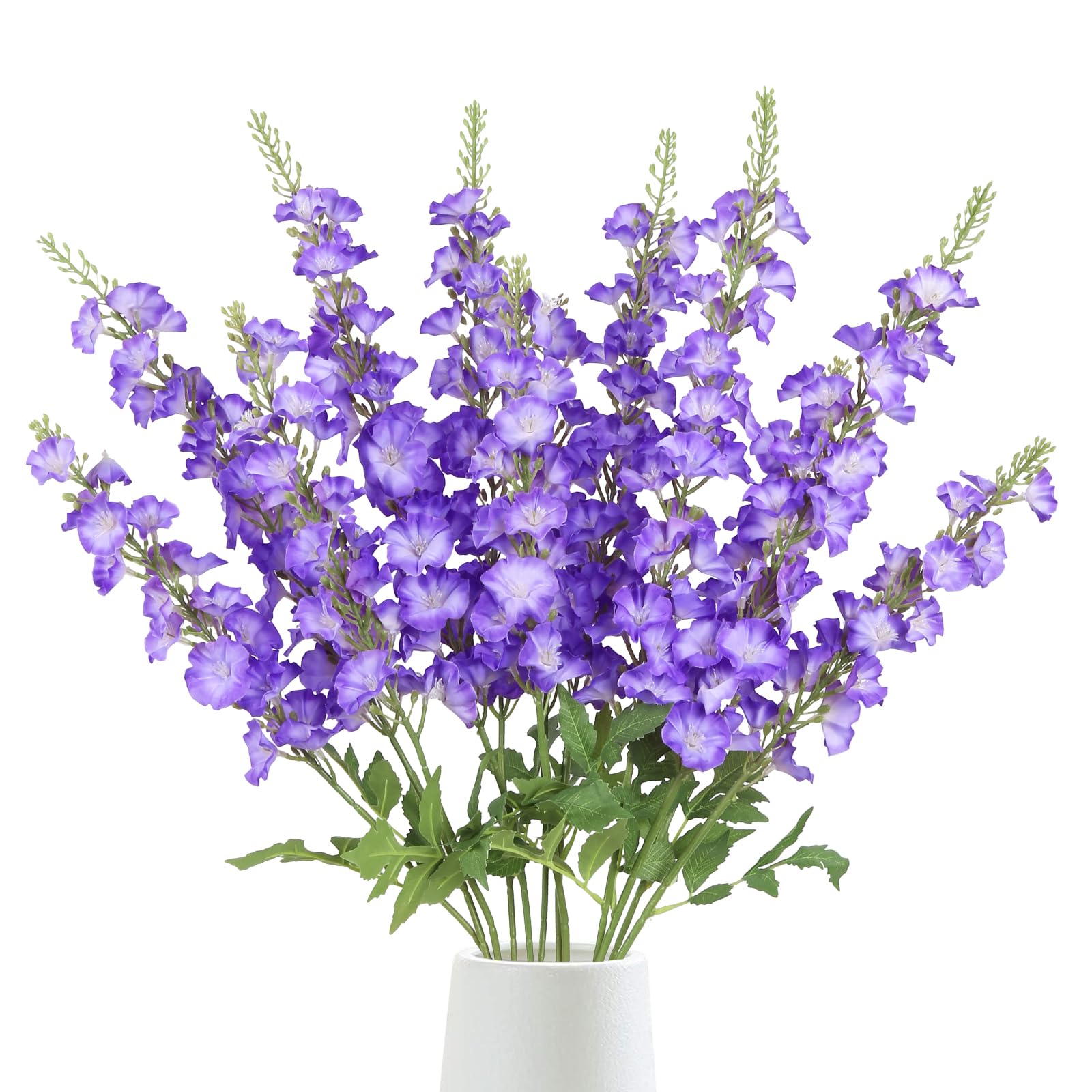 Lot de 6 fleurs artificielles en soie avec tiges pour grand vase, décoration d'intérieur, fête de mariage (violet) 96 cm