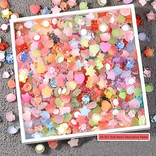 Miniatura 3 de DIYOMR Calcomanías de resina transparente 3D para tazas de vientre grandes, eliminación sin dejar rastro, 100 formas mixtas de resina,