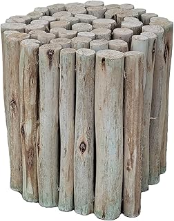 Forever Bamboo Natural Eucalyptus Wood Solid Log for Landscaping Edging Lawn Garden Fence Borders 72 in L x 12 in H x 1.25 in D
