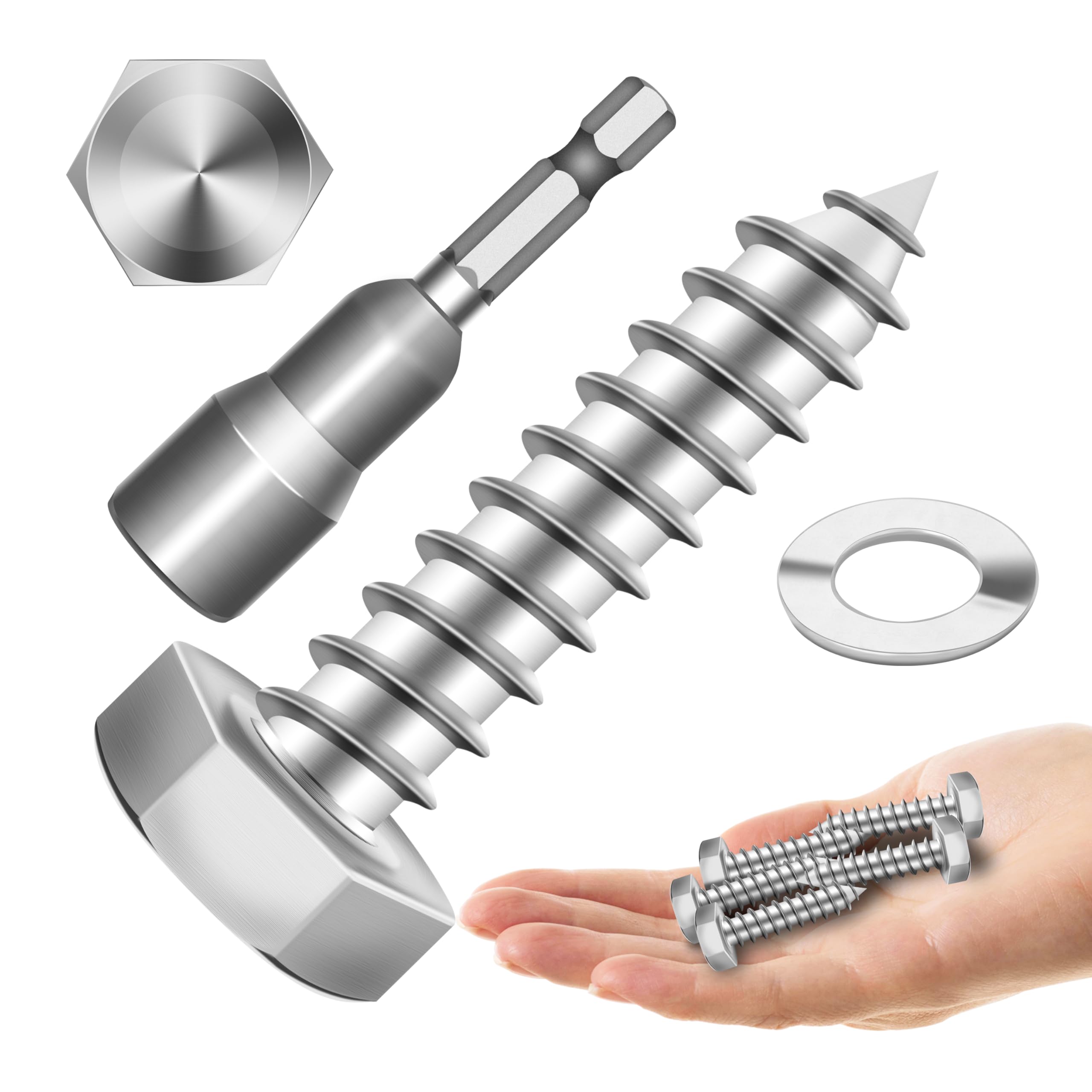 Stainless Steel Lag Screws - 12 Sets 5/16" Hex Head -32 Stainless Steel Lag Screws - 12 Sets 5/16" Hex Head -32