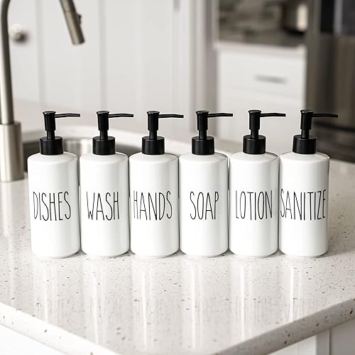 Miniatura 9 de Heartland Home Dispensador de jabón líquido de porcelana de 16 onzas. Dispensador de jabón para platos para fregadero de cocina, dispensador de