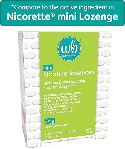 Miniatura 6 de Mini pastilla de nicotina de 2 mg | Ayuda para dejar de fumar | Sabor a menta | 135 unidades | Paquete de 5 viales | Reduce los antojos y los