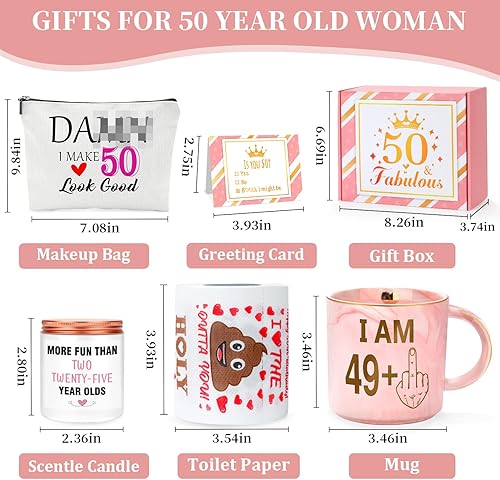 Miniatura 7 de Regalos de cumpleaños 50 para mujeres, regalos divertidos de 50 años para mujeres, regalos geniales para mujeres que cumplen 50 años, ideas de