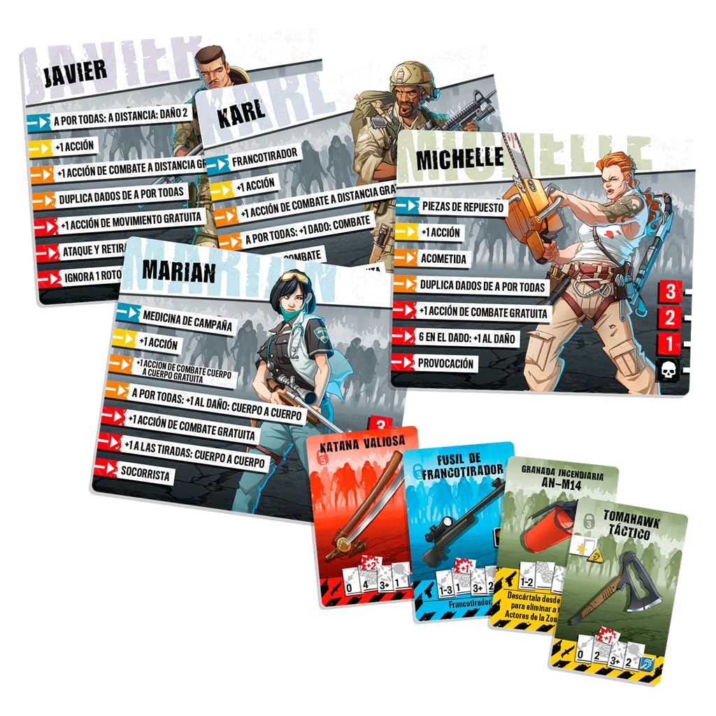 Asmodee Zombicide 2ª Edición: Fort Hendrix, Expansión con 10 Misiones, Caminantes Fusileros y 6 Nuevos Supervivientes, A Partir de 14 Años, De 1 a 6 Jugadores, 60 Minutos, Español