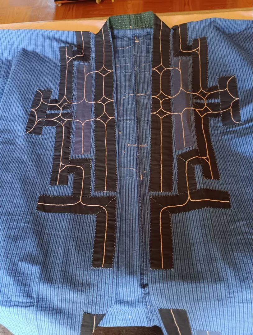 Amazon.co.jp: 北海道アイヌ刺繍 半纏 綿100% 手縫い 一点物 伝統工芸 