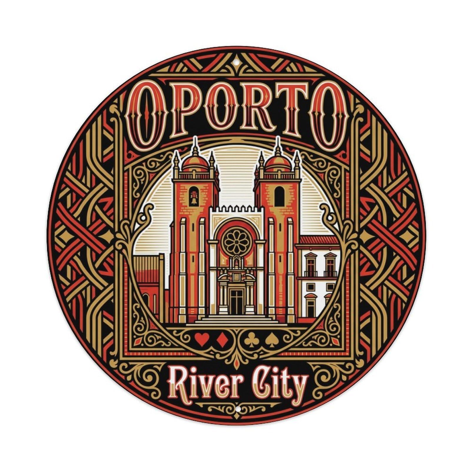 Vintage Travel Oporto Portugal Magnitude Metal Tin Sign