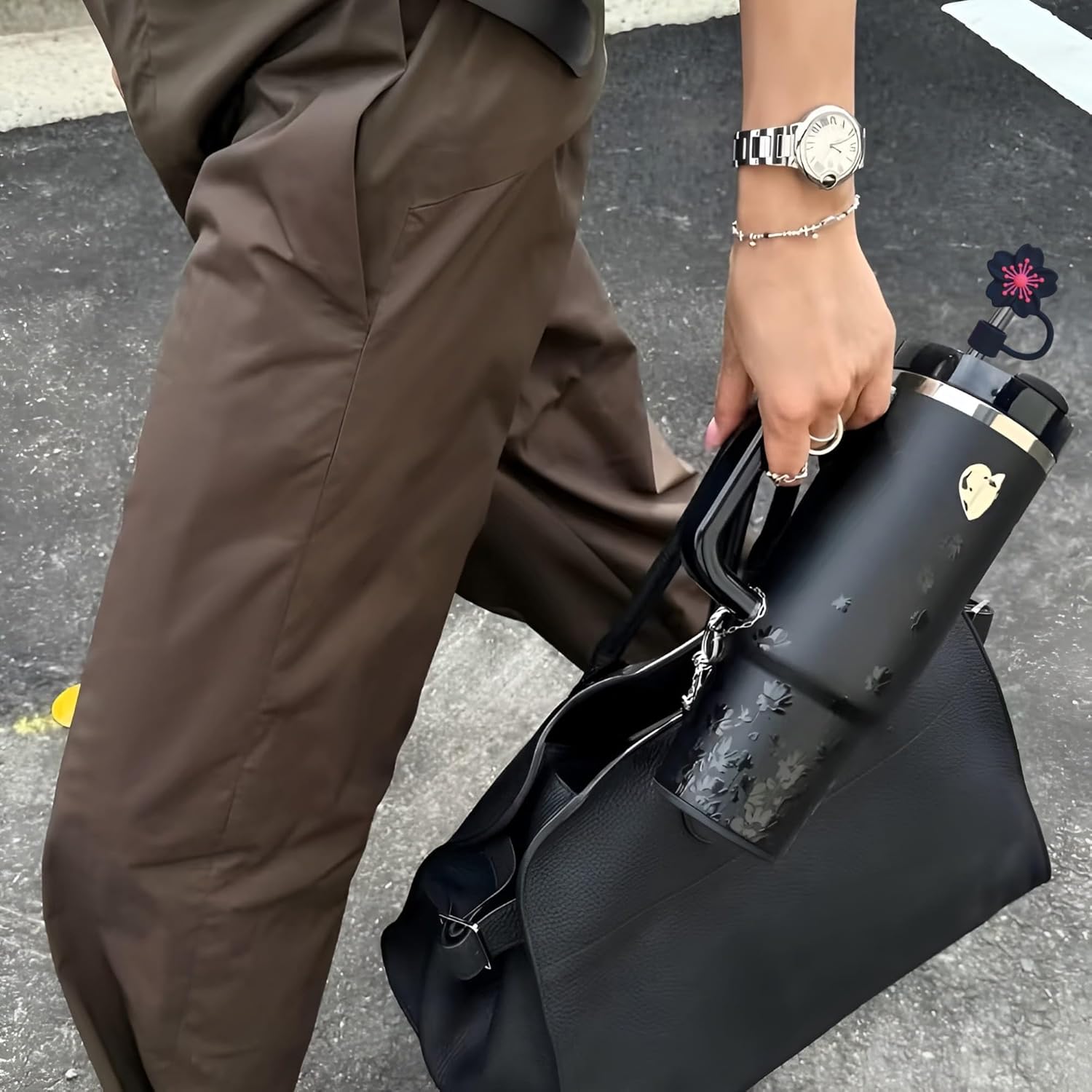 6Pcs 3D Straw Toppers, Strawberry Flower Heart, Fit 0.4in/10mm Straws, Soft Silicone Straw Covers, Compatible with Stanley Cup 30&40 Oz, Reusable Caps Dust-Proof Accessories for Water Bottle - Image 5