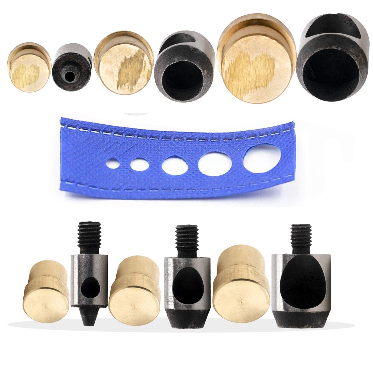 Trimming Shop 7mm ゴールドベース 多層ホールカッター パンチダイセット ユニバーサルハンドプレス機用 ファブリック