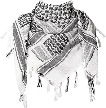 100% Cotton Palestinian Keffiyeh Scarf, Military Shemagh Tactical Desert Scarf Head Neck Wrap for Men and Women