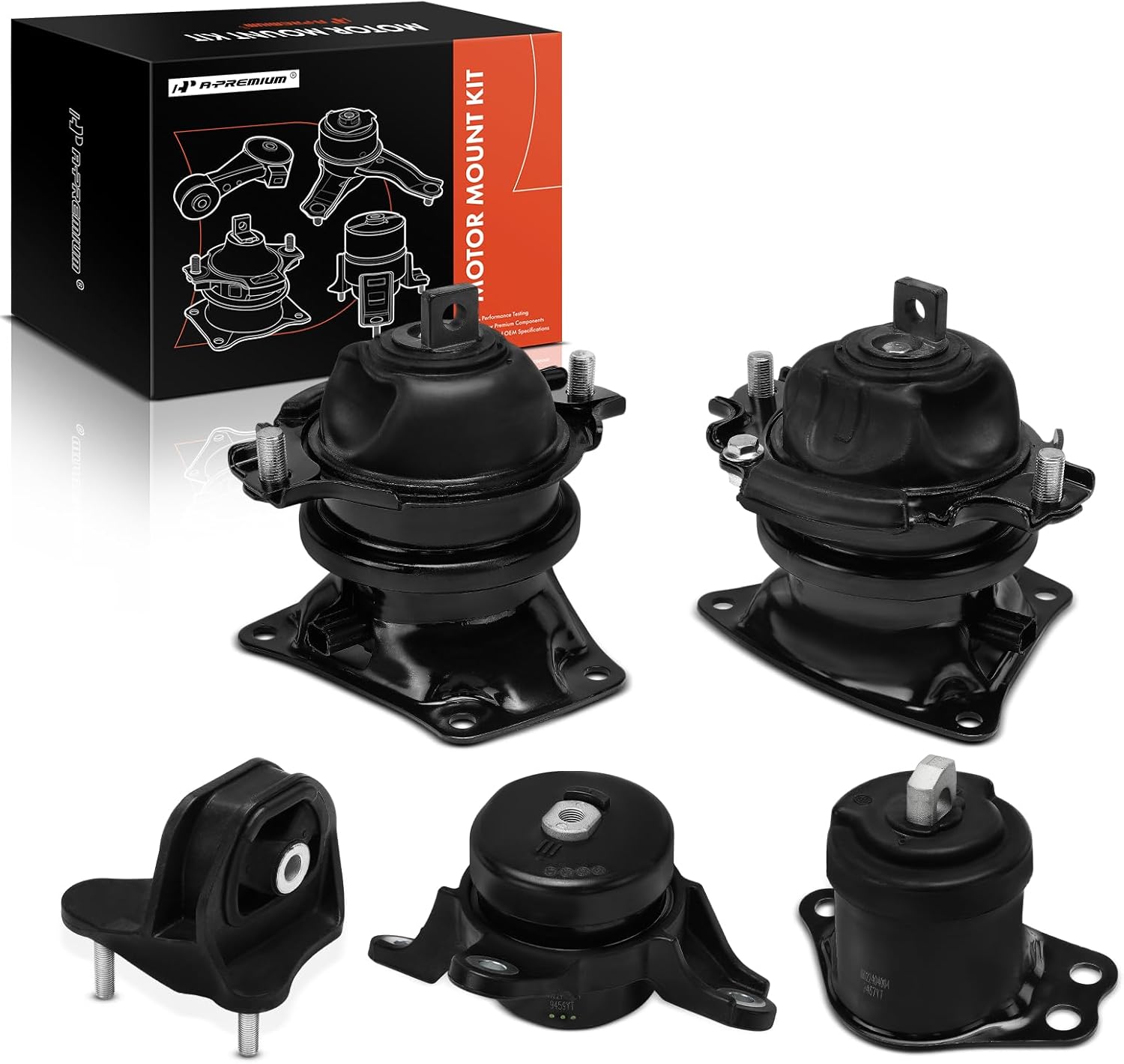 a-premium 5pcs engine motor mount and transmission mount set compatible with honda accord 2013-2017 & acura tlx 2015-2020, 3.5l, automatic transmission