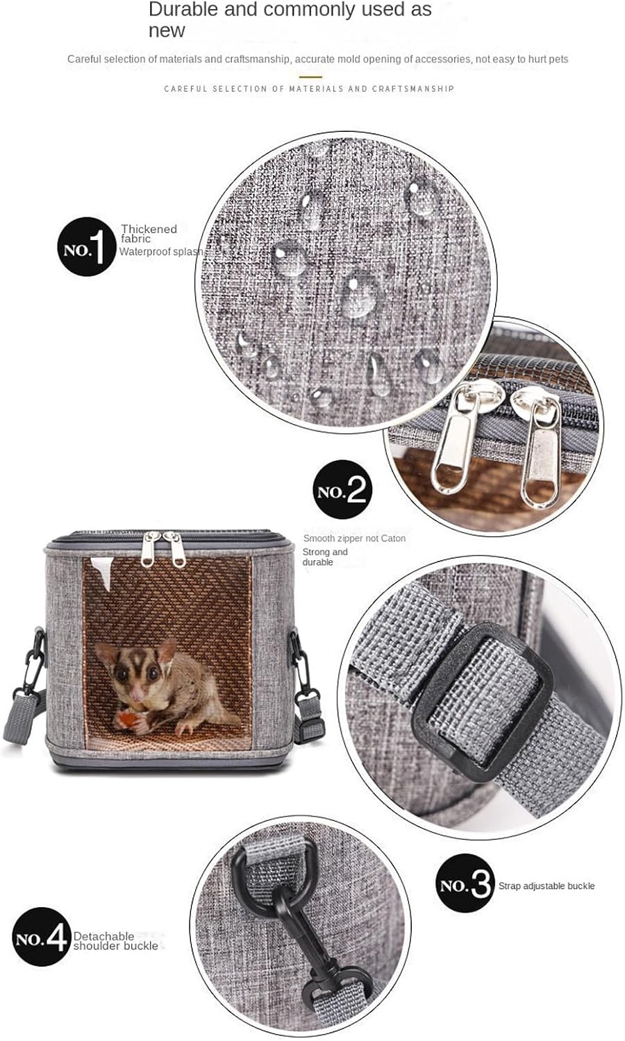 Pet Carrier Comfortable Soft Transport Mesh Bag | Transparent Window Pet Bag Carrier for Small Sized Animal Sugar Gliders Hamster Bird Kitten