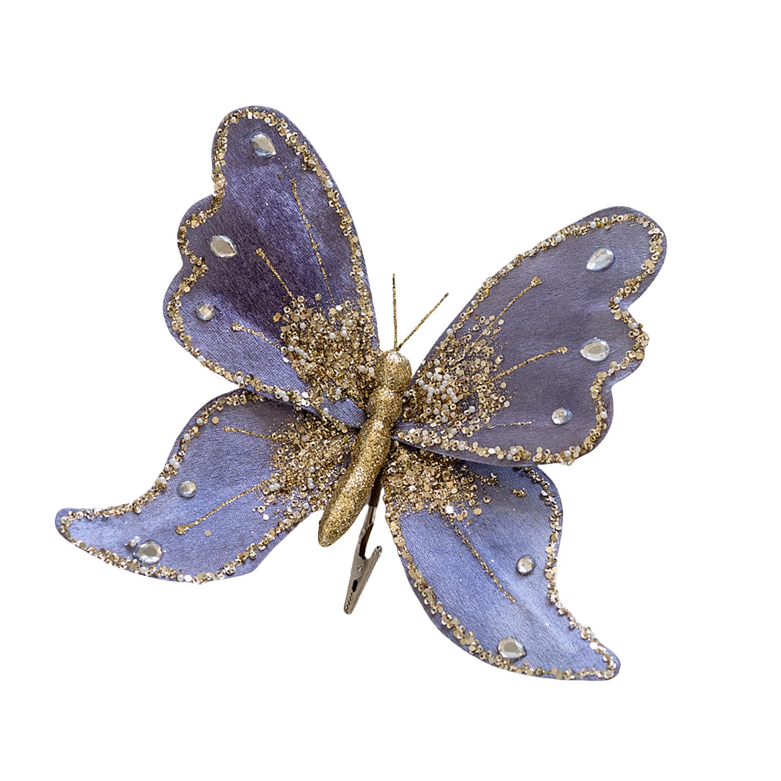 HZBB Artificial Butterfly Hanging Charm for Christmas Tree Festival Embellishment for Indoor/Outdoor Use Home Decorations Home Christmas Embellishment