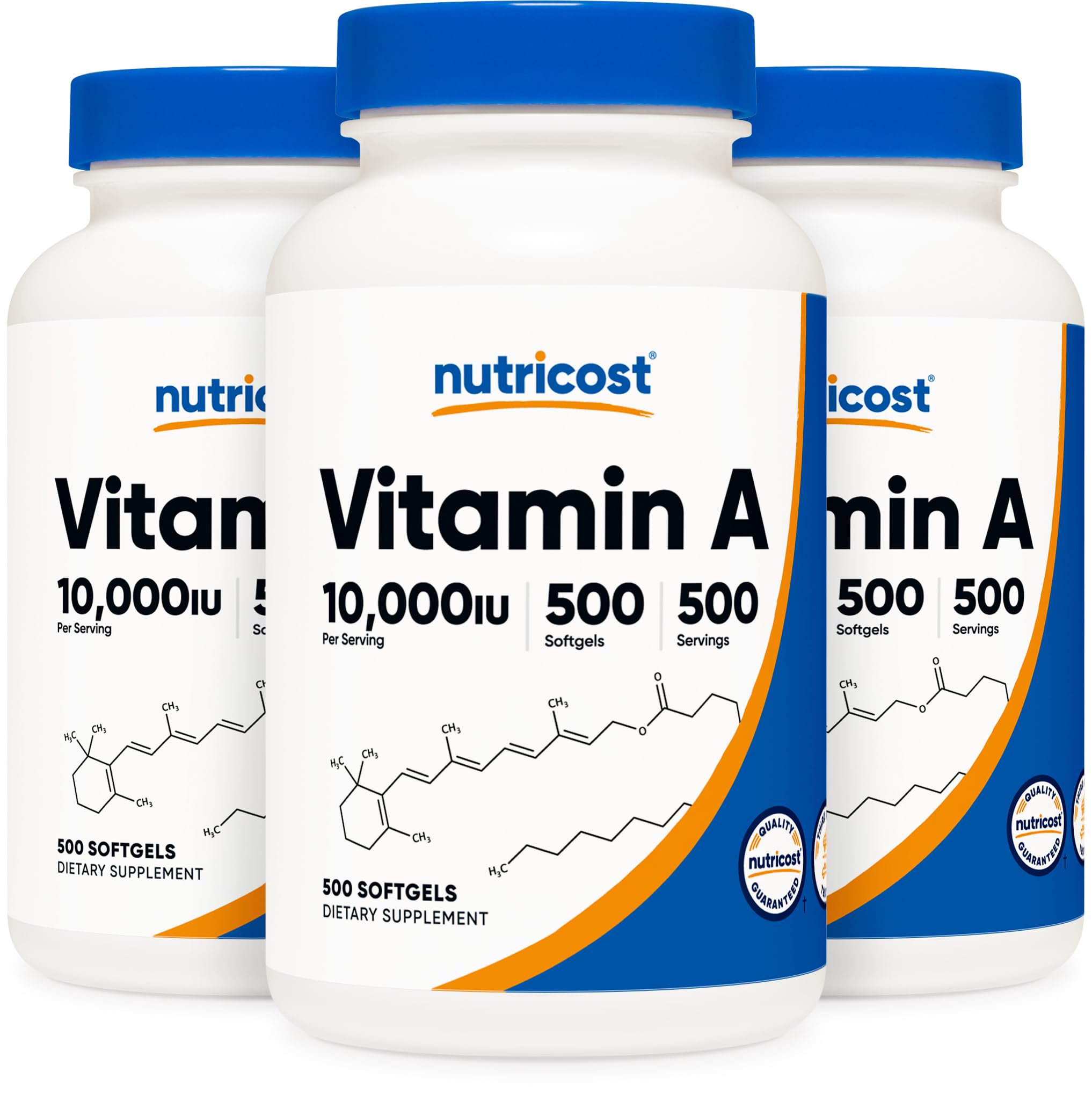 Vitamin A 10,000 IU, 500 Softgels (3 Bottles)