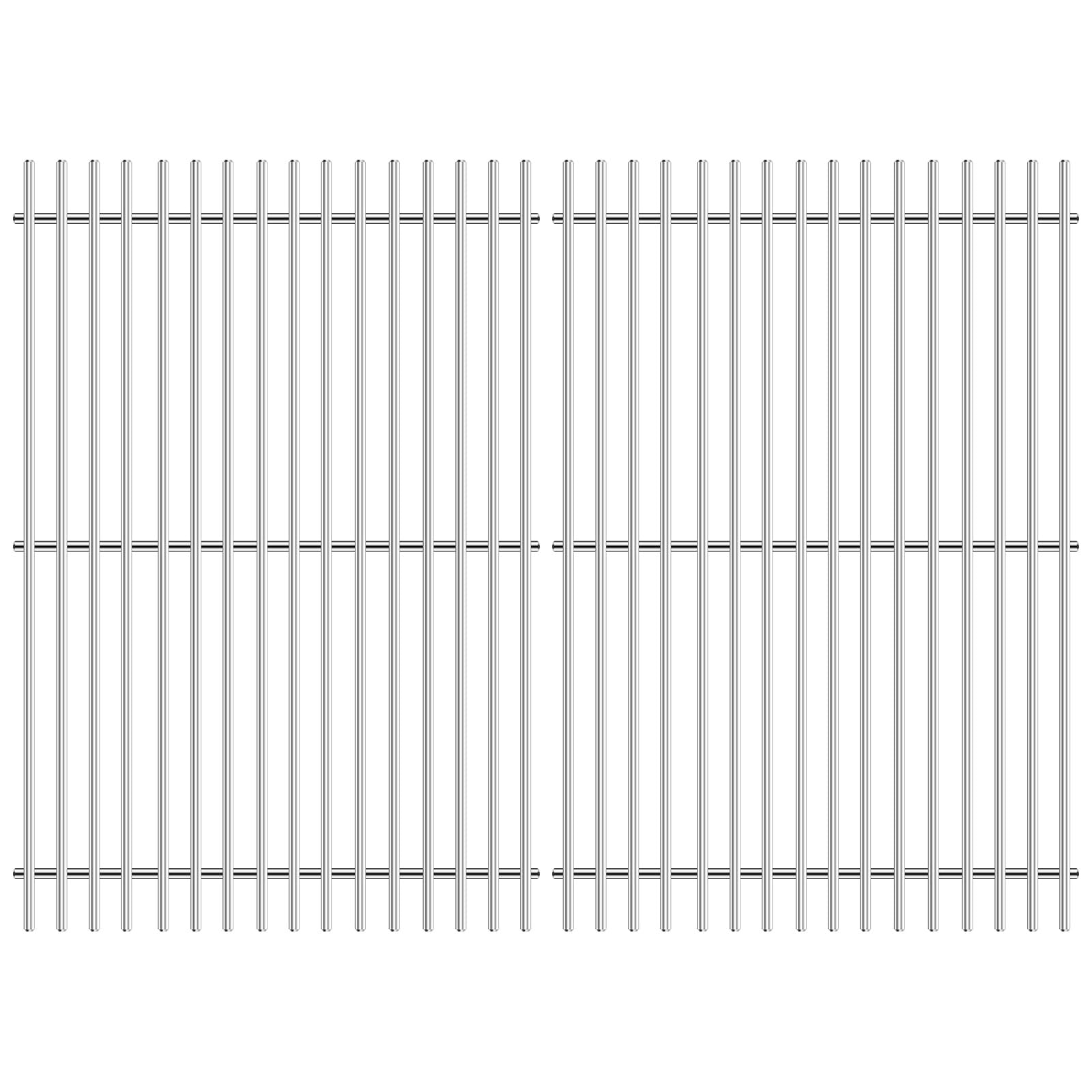 GFTIME Edelstahl Grillrost 44,4 × 30cm, Grillroste Set 2 Stück, Massiver 7mm Ersatz Grillrost für Enders Kansas 3, Campingaz, Broilking, Rösle Videro G3, Napoleon, Charbroil GasGrills