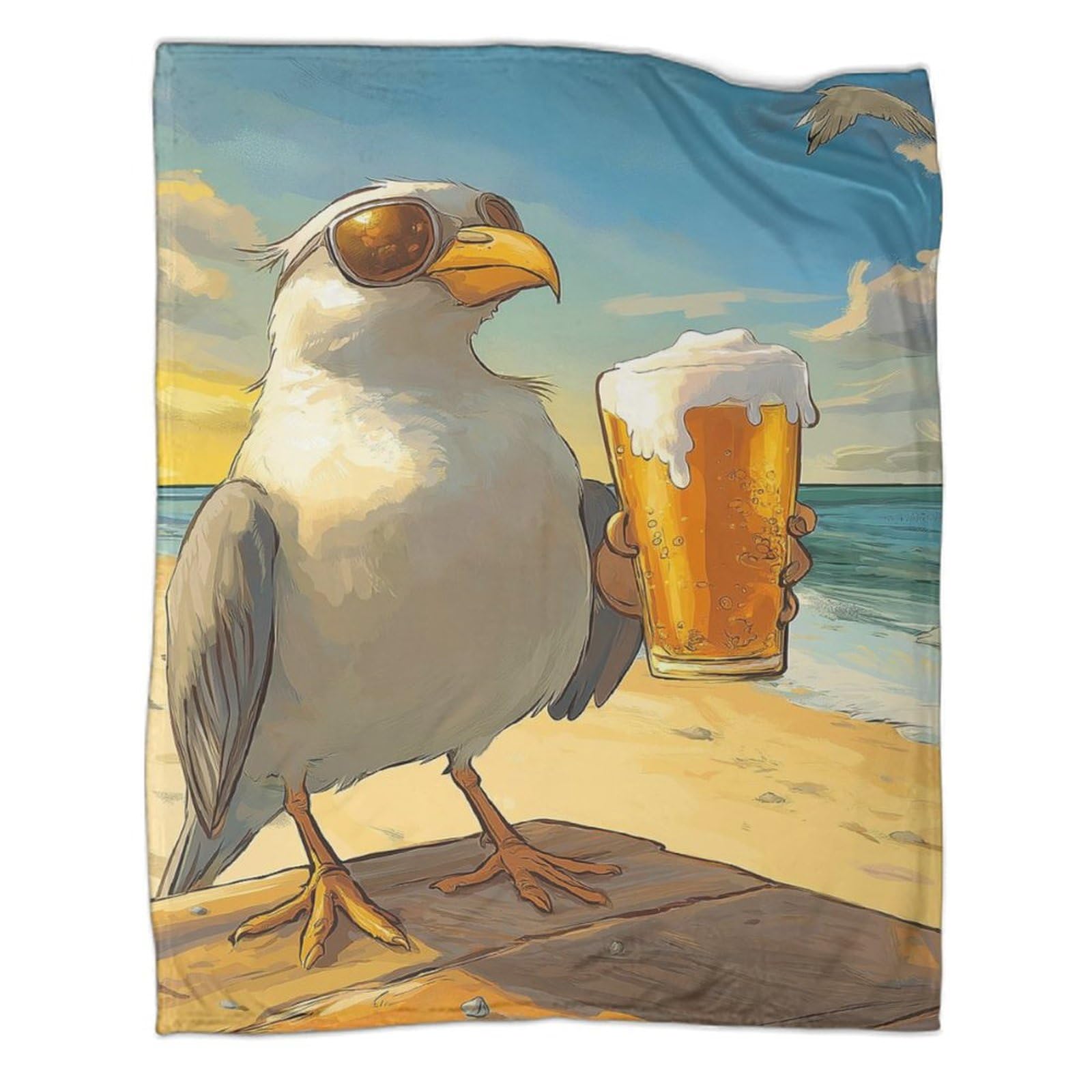 Couverture lit microfibre douillette impression oiseau nid de douceur enfant