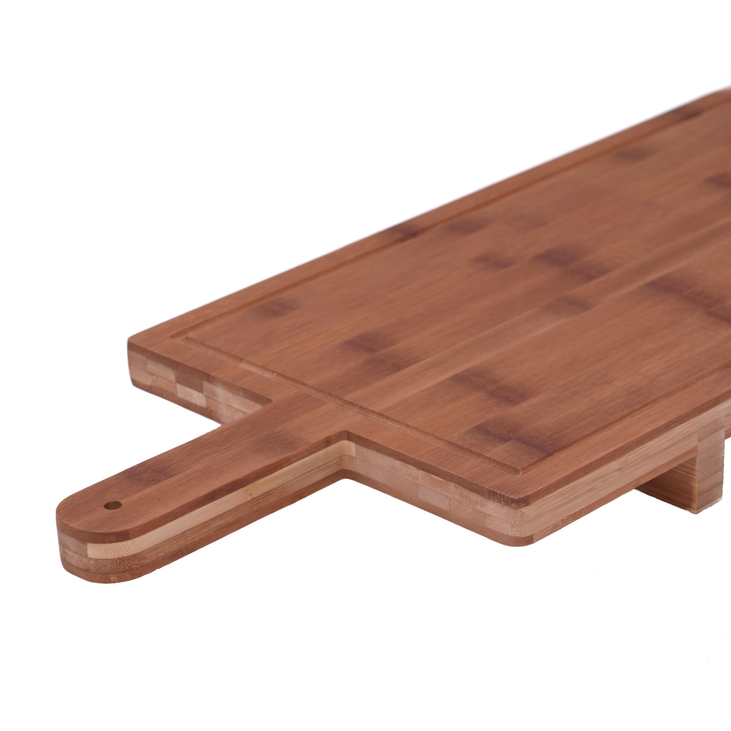 Tabla para queso XXL con mango – 88 x 26 cm – Tabla de madera para queso con soporte, bandeja para servir tapas naturales con asa, apta para alimentos