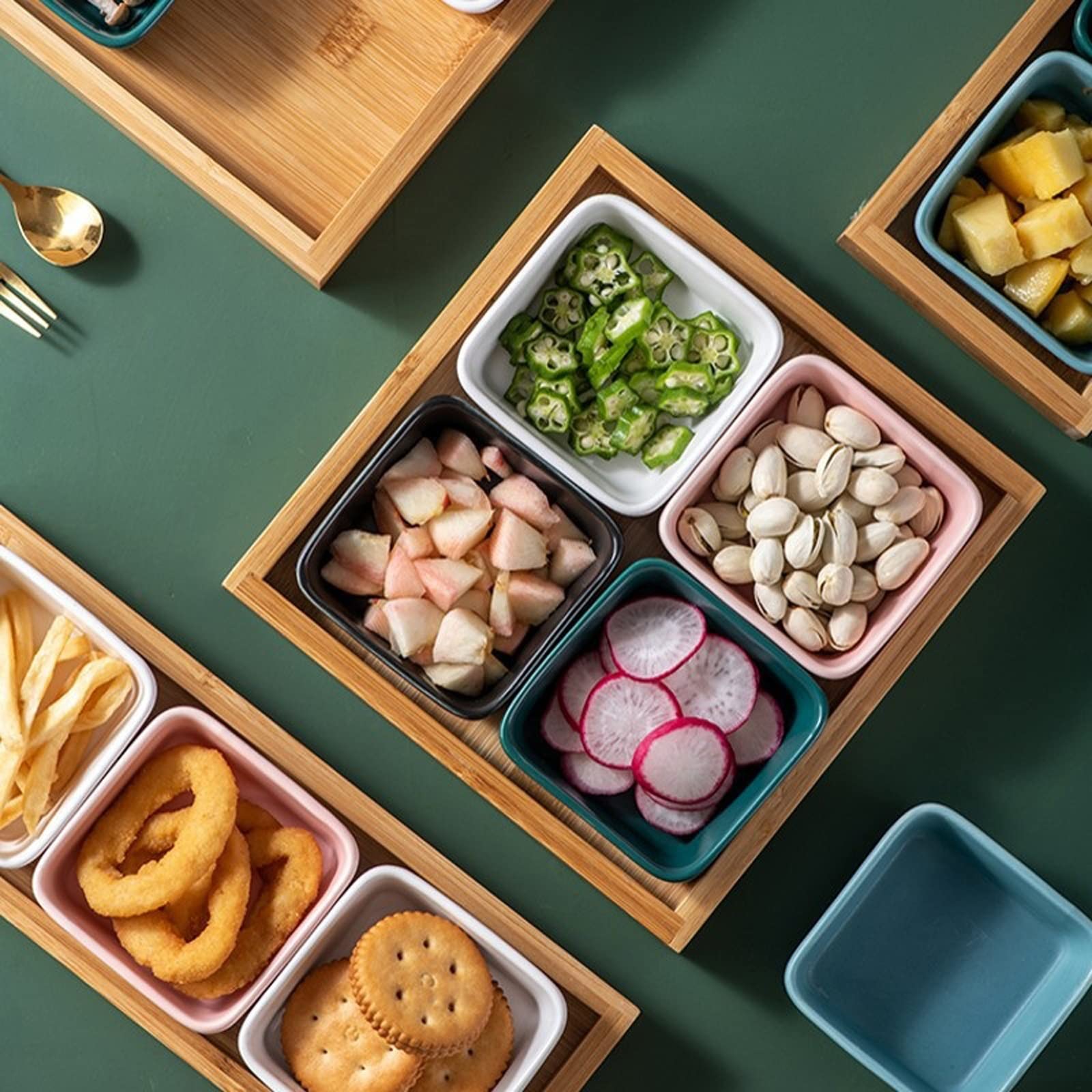Ciotoline per aperitivo Nordico condimento Piatto Ceramica Quadrata Snack Snack assortimento assortimento di Snack for Uso Domestico Piatto Caldo salata Piatto Piatto Dessert Piatto Ciotole per Salse