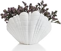 Print Level 3D 6.8" Seashell Vase - 3D Printed Coastal Centerpiece for Small Flowers & Air Plants, Made in USA