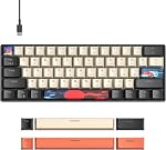 Clavier de jeu mécanique orange 60 Pourcentage, Commutateur rouge RGB clavier 60%, 61 Clés Petit clavier filaire, PBT Captures de clés anti-hébergement Mini Clavier pour le jeu/bureau (61 Carbone)
