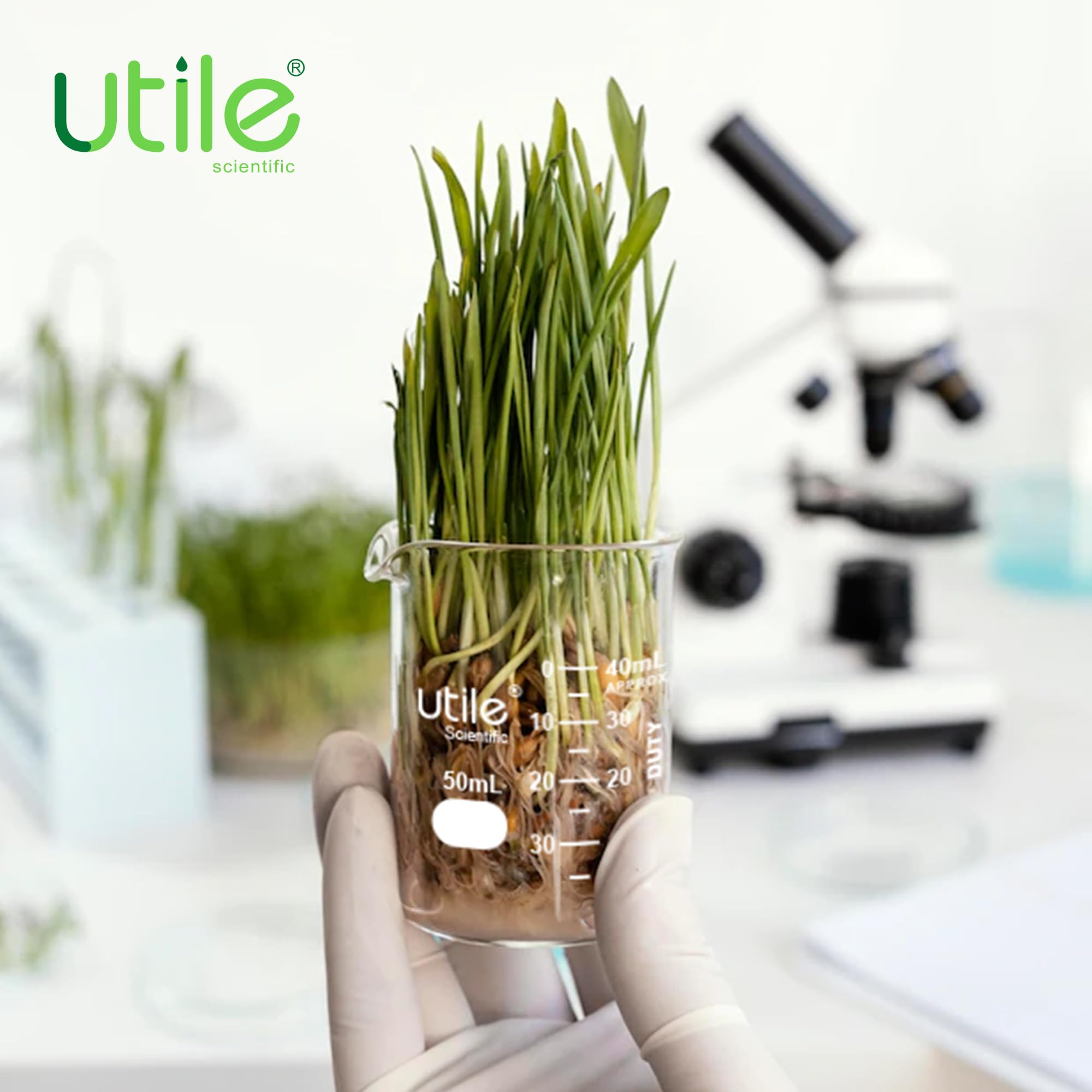 Utile Beaker Set, Low Form Glass Beakers, 3 Sizes of Vol.50ml 100ml 250ml, 3.3 Borosilicate Glass with Double Scale Printed Graduation, 4099.0004.1 — Amazon image 7