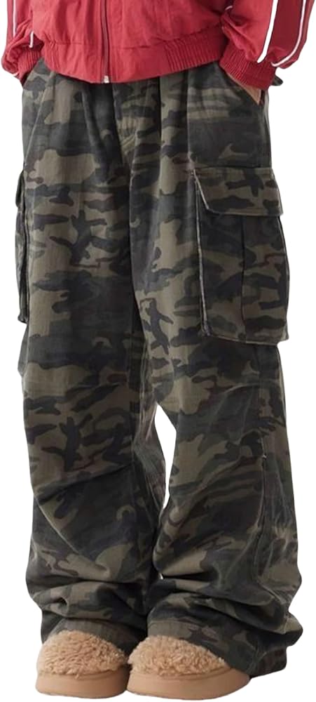 Amazon.com: DAZZLZZAD Y2k Camo Cargo Pants for Men Hip Hop Pants