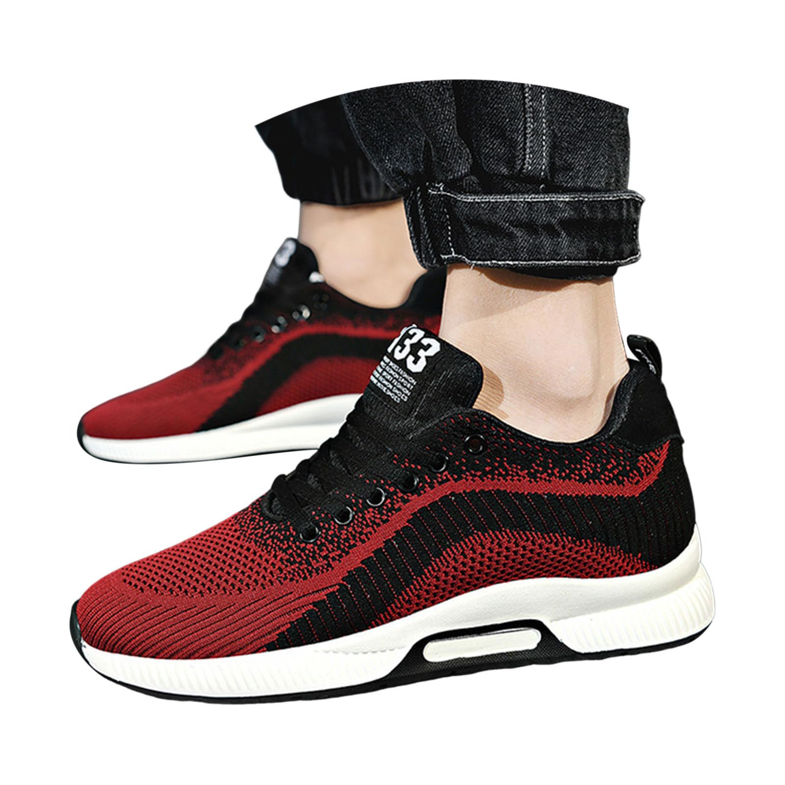 Zapatillas elevadoras para hombre de 10 cm de malla, zapatillas de cuña con cordones, tenis de deporte de malla calada, zapatillas suela gruesa flexible con bandas de punto | caminar, running ligero