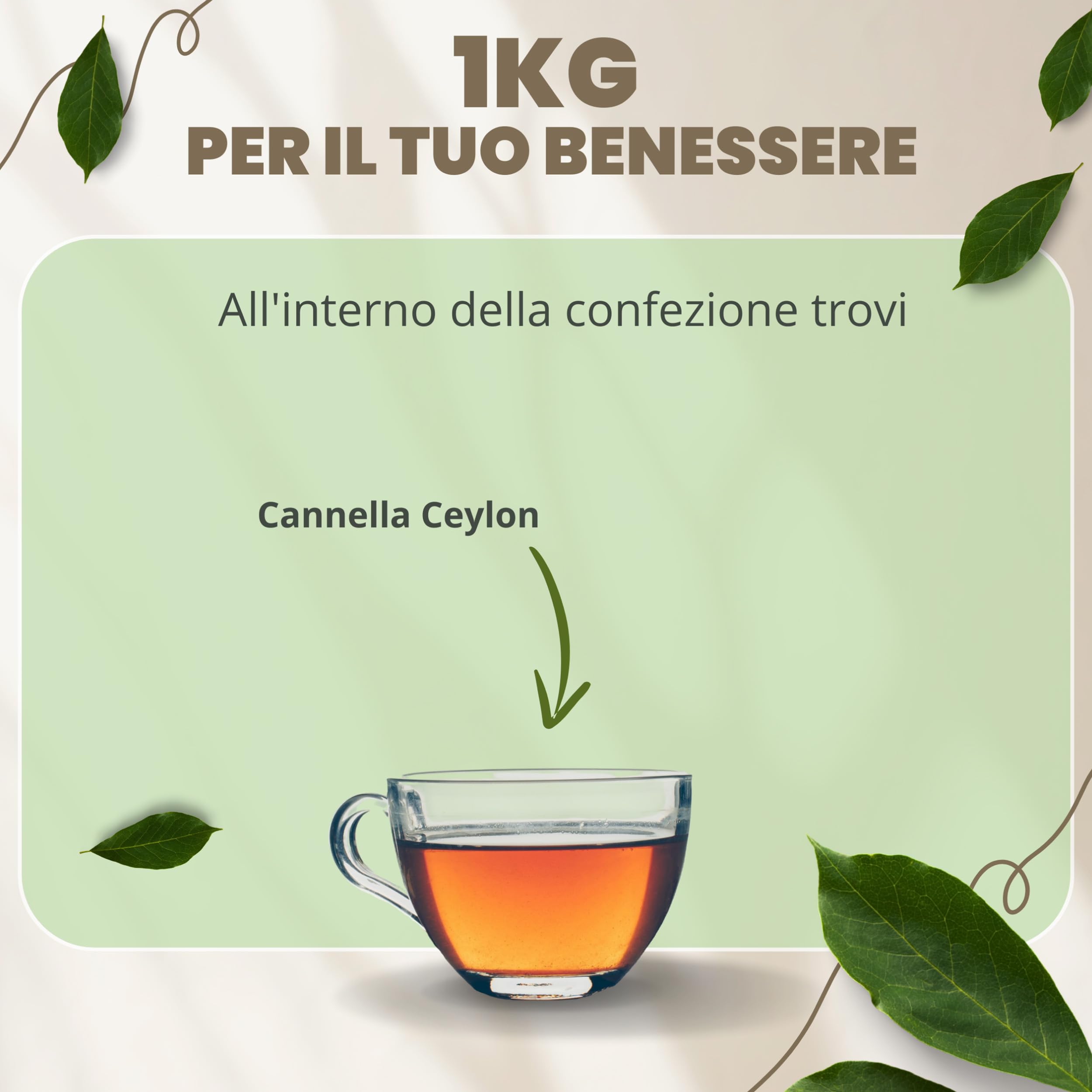 Patrizio Breseghello – Cannella Ceylon C4 Corteccia 25 cm - Spezia Naturale BIO 1kg g Aromatica e Tonica per Infusi e Ricette