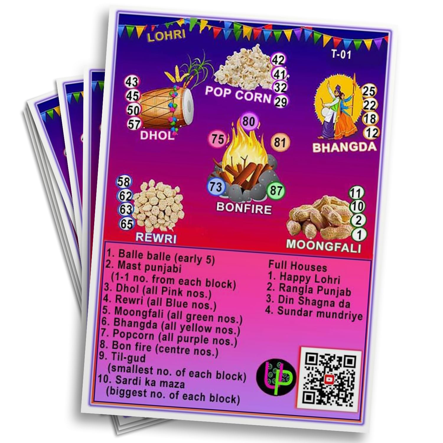 UltPult Tambola Lohri Tambola Tickets - Lohri Pink Theme (English) for Family Gatherings, Kitty Party & Themed Events | Bingo Housie Game - (Set of 15 Tickets) (B0C1QHW5RS) Amazon Price History, Amazon Price Tracker