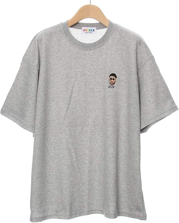 Amazon Tシャツ 半袖tシャツ T シャツ Leon レオン Mathilda マチルダ フロントプリント ワンポイント 刺繍 映画 主人公 キャラクター コットン グレー レオン Tシャツ カットソー 通販