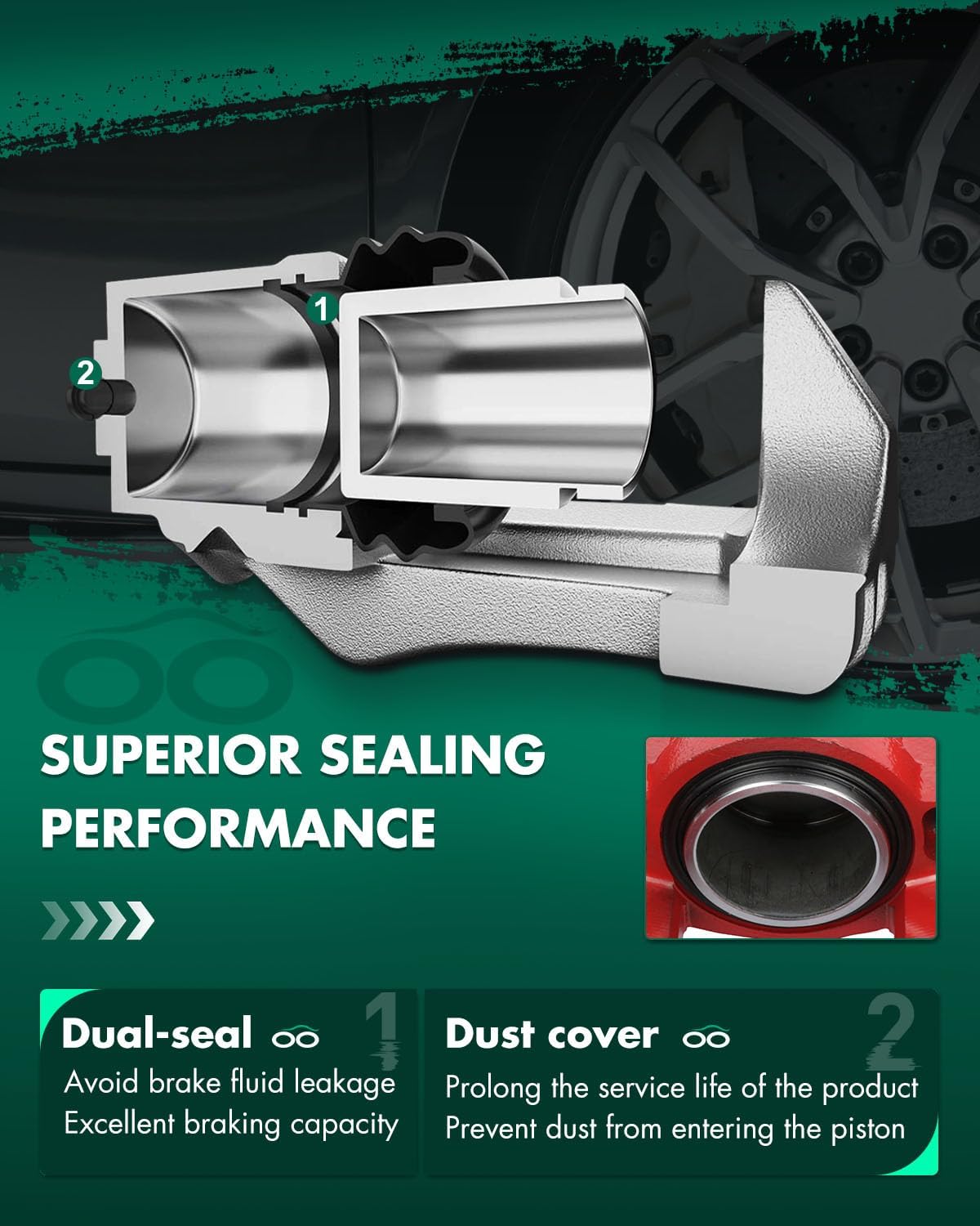 SCITOO Front Right/Front Left Disc Brake Caliper 184299 Fit For Cadillac 1990-1993 1997-2000 For Chevrolet 1988-2002 For Dodge 1994-1999 For GMC 1988-2002(Only 1 Brake Caliper)