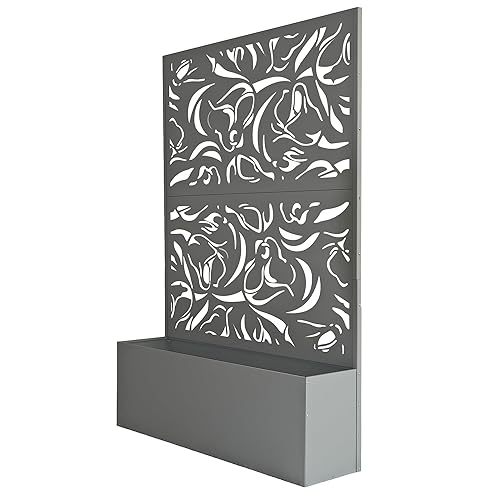 6 ft. X 4 ft. Grey Freestanding Metal Privacy Screen