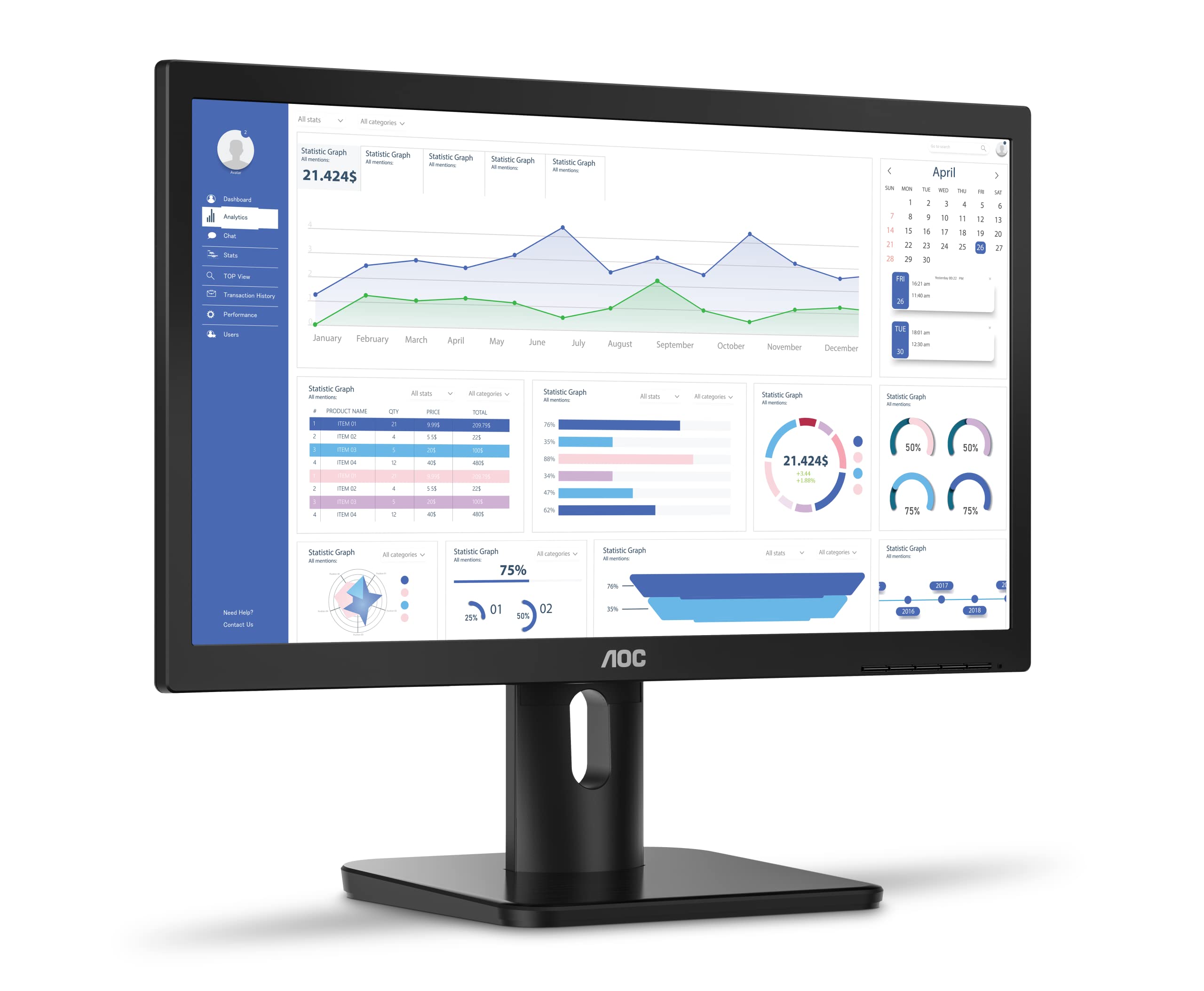 AOC MONITOR 195"" LED WIDE SERIE E 20E1H VGAHDMI PRETO