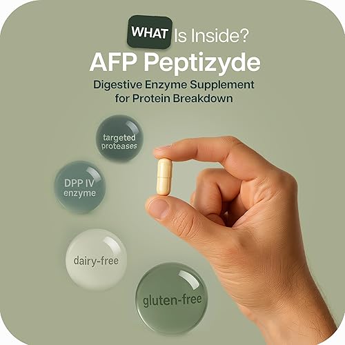Miniatura 3 de Houston Enzymes  Peptizyde AFP  90 cápsulas  Combinación de enzimas formulada profesionalmente con actividad DPP IV  Apoya la digestión de proteínas