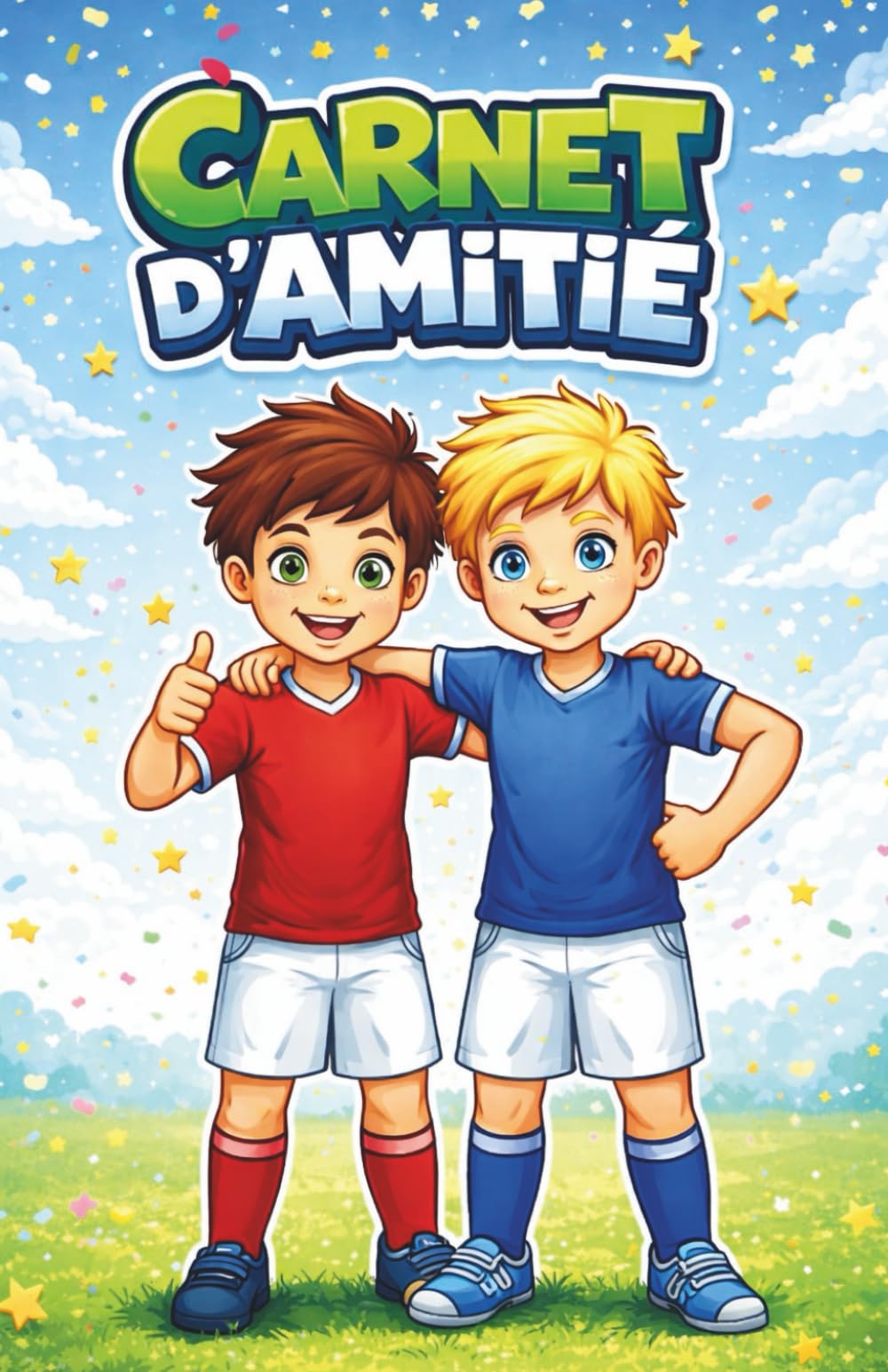 Carnet d’amitié à remplir pour garçons – Journal d’amis avec coloriages, souvenirs, messages et jeux – 18 amis, 4 pages chacun – 80 pages: Ce carnet ... confiance en soi, l’amitié, l’entraide et l