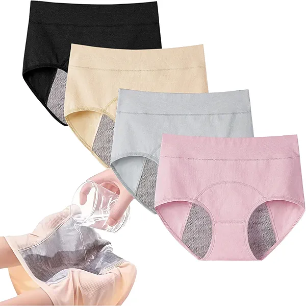 PLJILE Leak-Proof Panties for Women Over 60, High Waisted Leak Proof Underwear for Women, Cotton Leakproof Underwear.