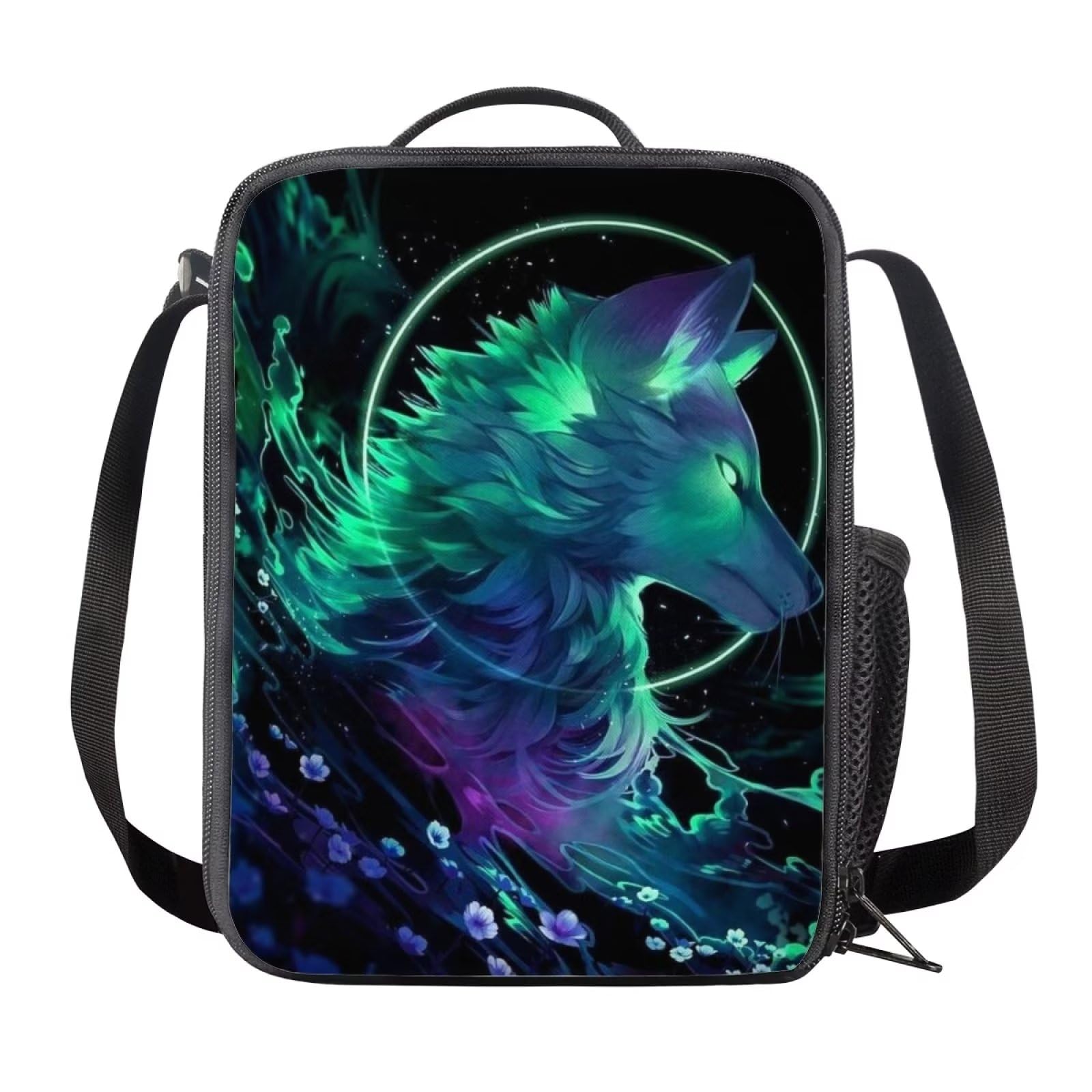 NETILGEN Thermal Food Picnic Meal Bags Lunch Bag Portable Insulated Lunch Boxes for Girls Boys Kids Children Back to School, Green Wolf โ image 1